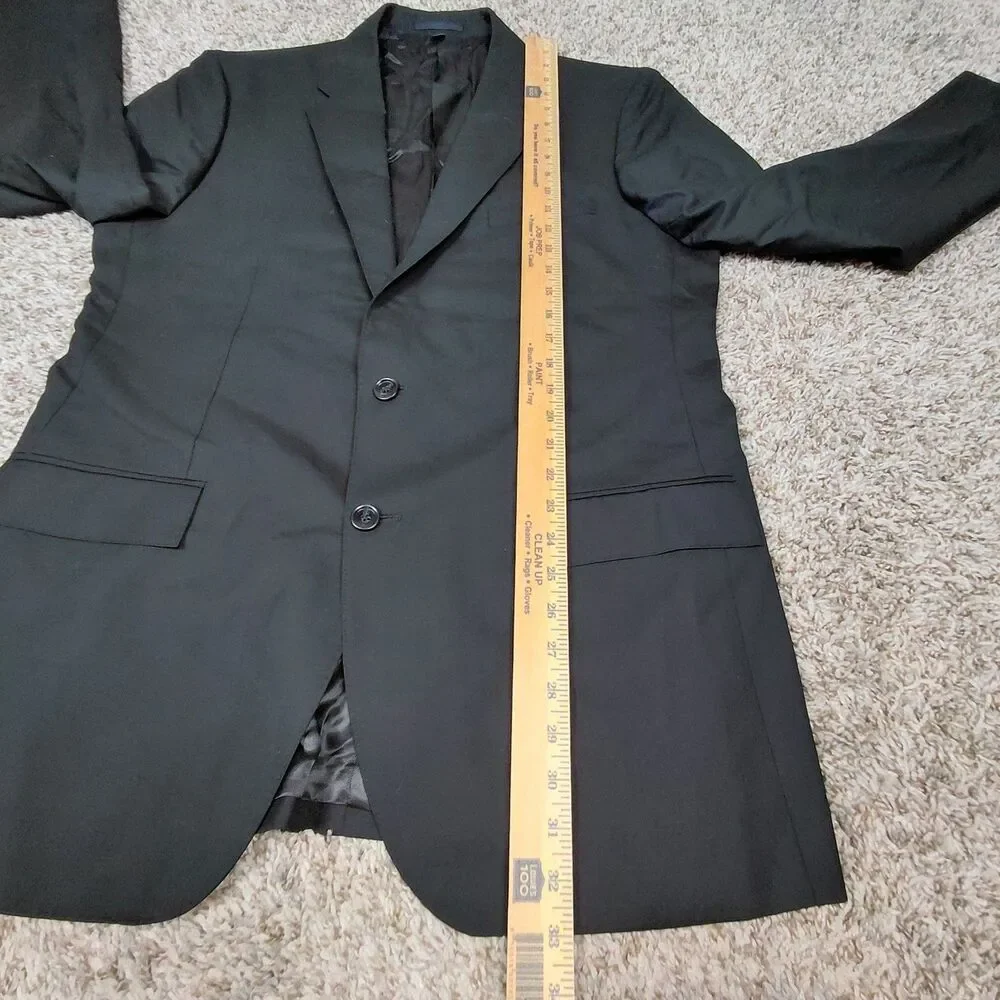 J. Crew Loro Piana Blazer Mens 44L Black Two Button Superfine Wool Sport READ